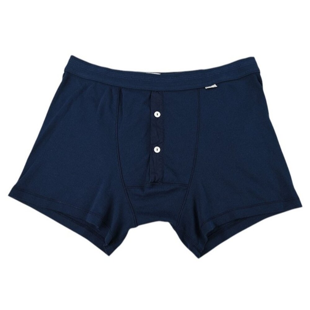 SCHIESSER Indigo KARL HEINZ Fine Rib Mako Cotton Boxer Brief Underwear XXL NWT